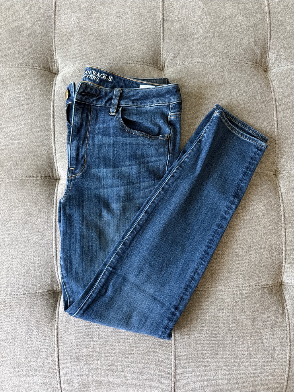 American Eagle Outfitters Dark Blue Skinny Jeans 12 Long